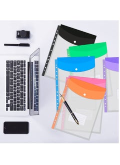 KASTWAVE Plastic Punched Pockets A4 Plastic Wallets 12PCS Poly Pockets A4 Folder Wallets Punched Pockets Clear Stationary A4 Plastic Pockets Wallets A4 Plastic Sleeves A4 Ring Binder Plastic Wallets Punched  - Image 4