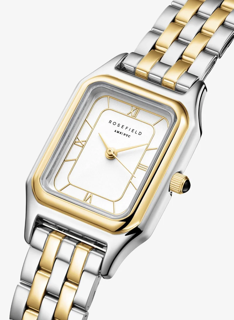 Rosefield  Ivy White Gold Roman numbers Steel Strap Duotone - OCWDSD-OC03 for Women | Best Price UAE
