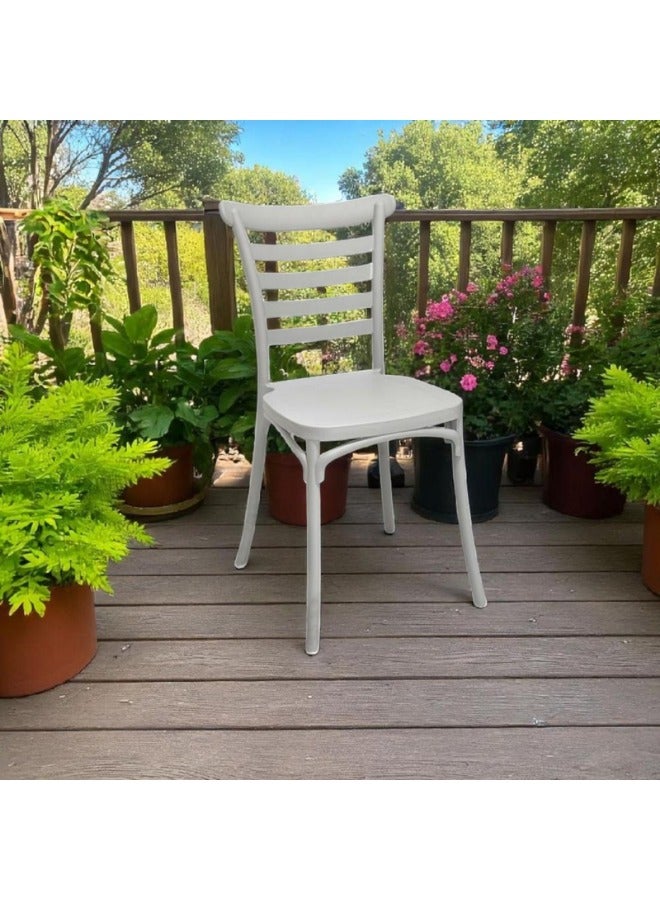 SMART HOME Set of 2 Fiber Chairs with Modern Design and Sturdy Legs - 45x45x80 cm | Durable Seat for Offices, Dining Rooms, Coffee Shops, Gardens, and Outdoor Lounges - Image 2