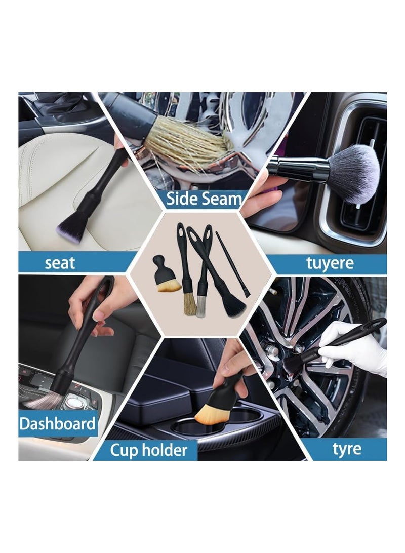 مجموعة من 5 فرش لتنظيف داخل السيارة، أدوات تفصيل داخلية ناعمة للسيارة، فرشاة غبار للوحة القيادة والمقصورة الداخلية للسيارات والشاحنات وSUV وRV - Image 5