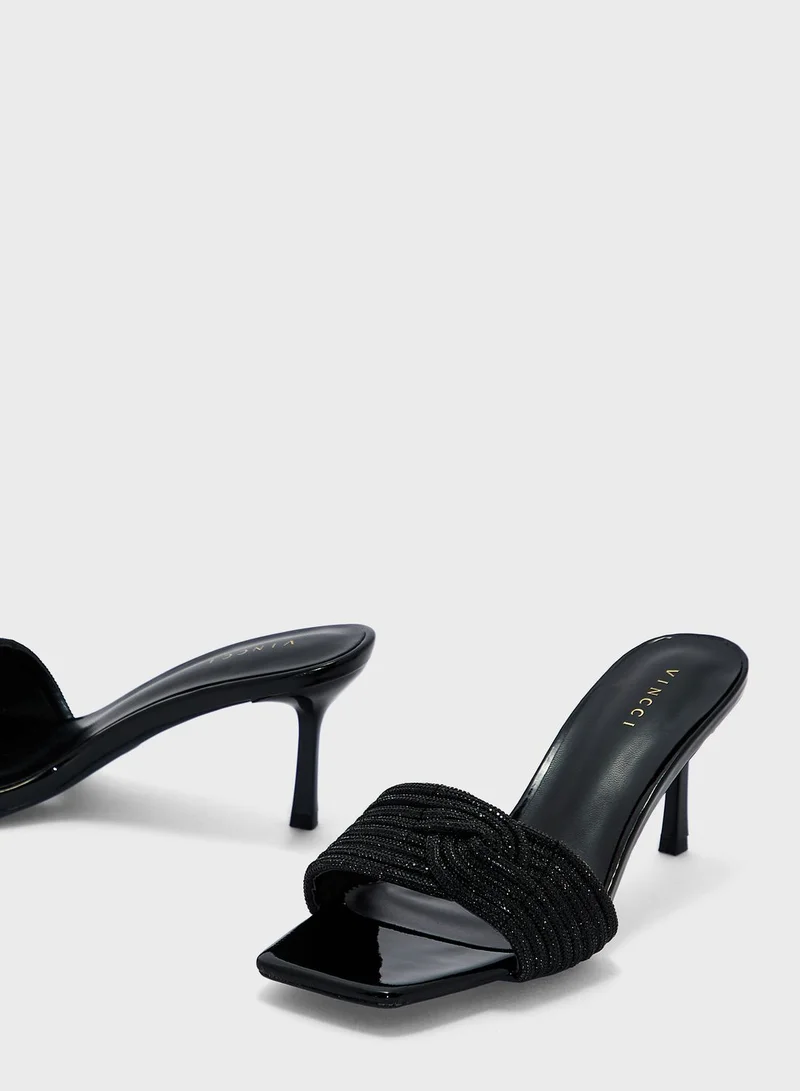 فينتشي One Strap Mid Heel Sandals