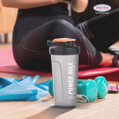 ASIAN Plastowares - Power Max Shaker | Leak-Proof Gym Shaker 750ML | BPA-Free | Sipper for Protein Shakes | Workout | Sports Shaker | Easy-to-Carry | Lightweight & Durable Design | Black, Plastic - Image 5