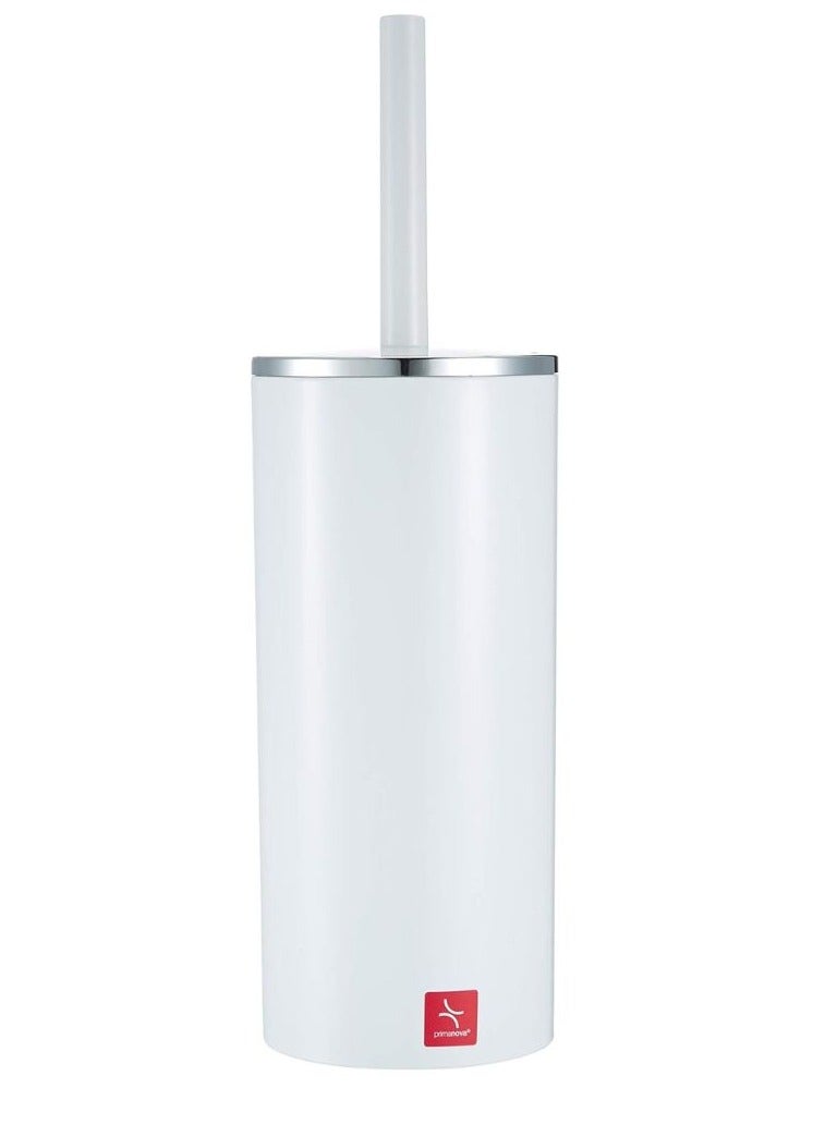 Primanova Lenox Acrylic Toilet Brush With Silver Frame 15x10x20 cm (White) - Image 1