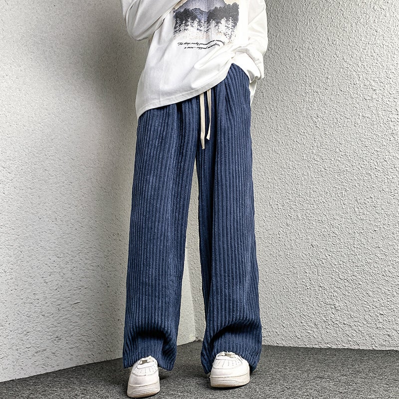 2023 Spring New Hong Kong Style Large Size Corduroy Trousers Loose Straight Casual Wide Leg Trendy Couple Pants - Image 1