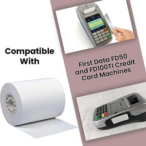 BAM POS Thermal Receipt Paper - BPA Free, Shrink Wrapped Rolls - Compatible With Clover Mini, Mobile, First Data FD130, FD50, FD55, Verifone Omni 3200, 3210, 3300 - Pack of 50 Rolls - Image 2