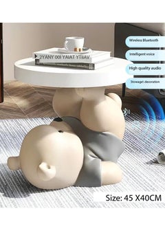 1-Piece Cute Bear Statue Round Coffee Table Bedroom Nightstand Bed Table with Bluetooth Speaker for Living Room Office Bedrooms Furniture 45x40cm(fully Assembled) - pzsku/ZA923638C678197F75F42Z/45/_/1721799926/fe19a0f7-7d84-4384-90d6-84d618981b37