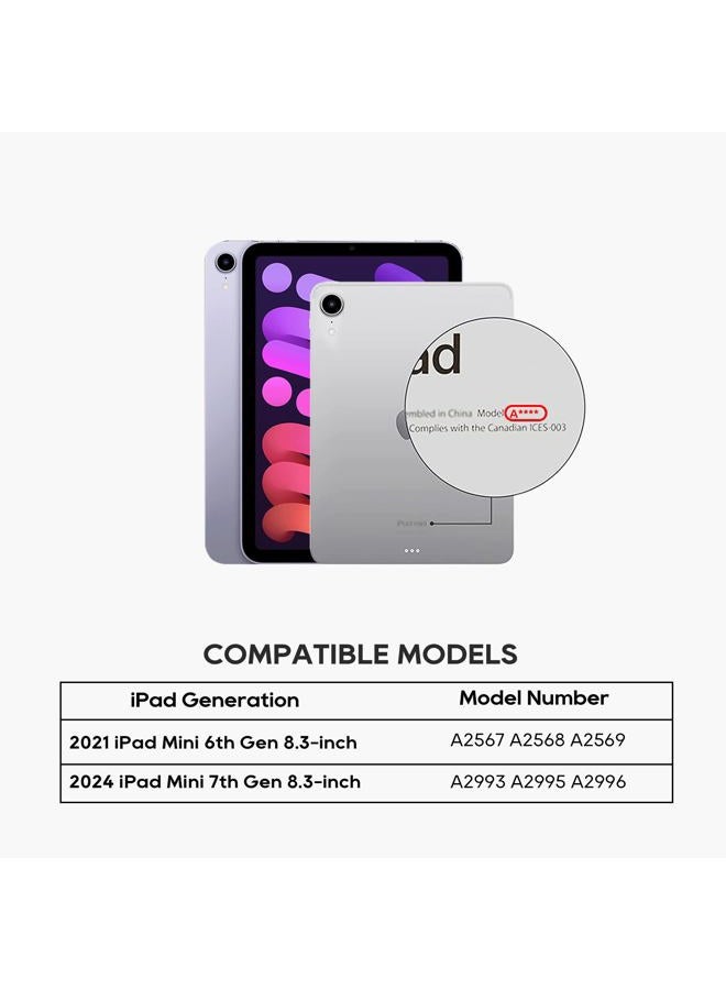 edaiser Swivel Keyboard Case for Apple iPad mini 7th Gen 2024 (A17 Pro)/ iPad mini 6th Generation (8.3-inch) 2021; Compact Keyboard with RGB Backlit Trackpad for Kids/Students, Metallic Purple - Image 4