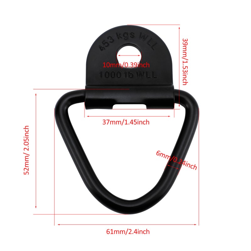 Truck Tie Down Anchor Points Cargo Tie Down Anchors Alloy Steel Tie Down D-Ring for Cargo on Trucks Pickups Trailers Super Strong Load-bearing Capacity, Suitable for Towing, Hanging Goods, 10 Pack - Image 3