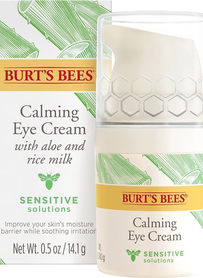 Burt's Bees Sensitive Solutions Calming Eye Cream with Aloe and Rice Milk, 0.5 Fluid Ounces - Image 1