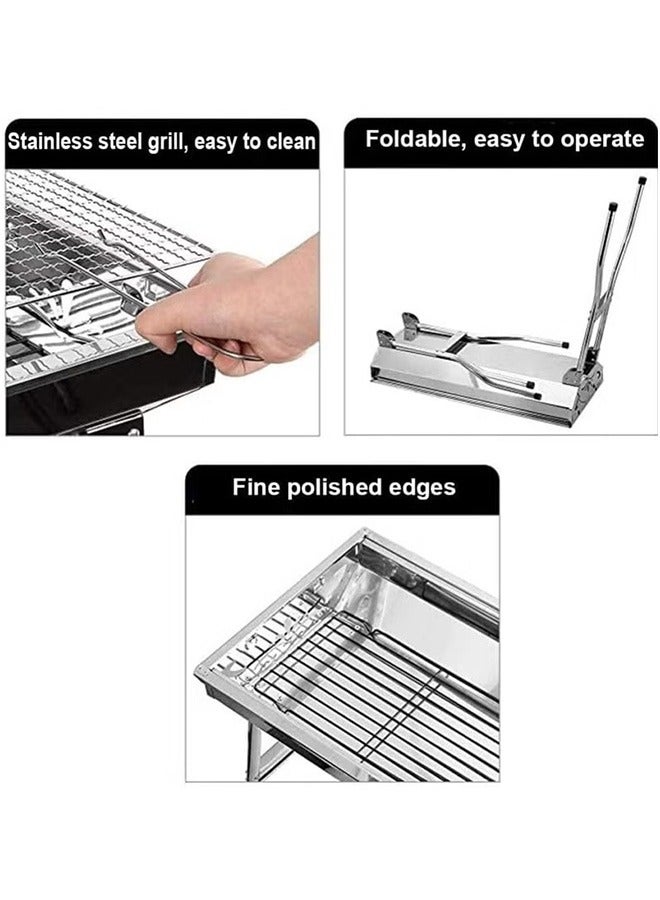 YIJIA HOME GOODS Portable Stainless Steel Barbecue Grill, Foldable Barbecue Grill For Outdoor Camping  - Image 4
