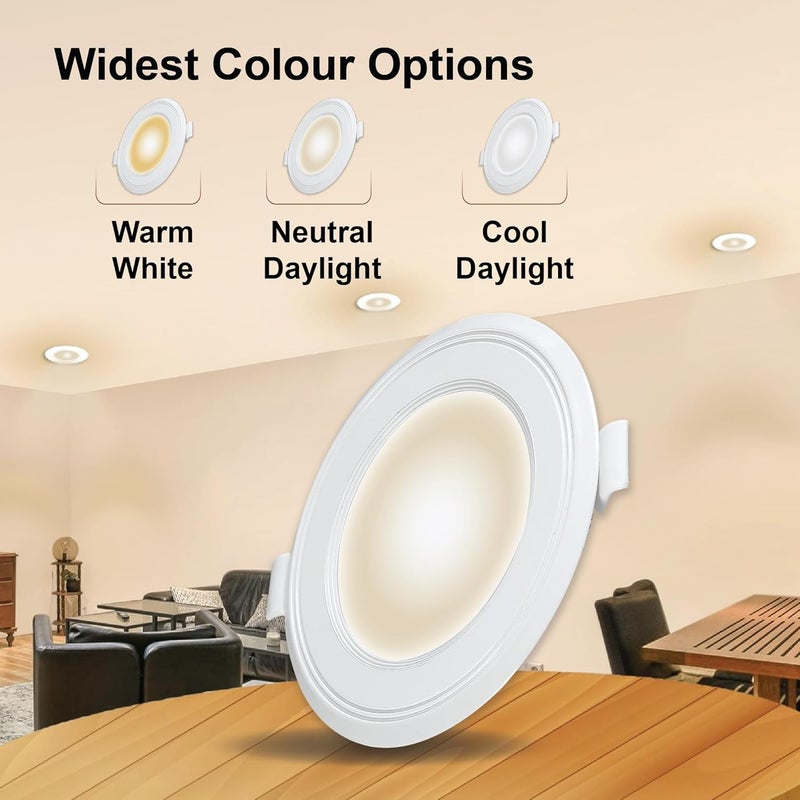Havells HAVELLS Luna 6W Downlight for Junction Box Round Colour Natural White 4000K 3 inch Cutout 22mm Height High Voltage Protection Upto 4KV Pack of 1  - Image 5