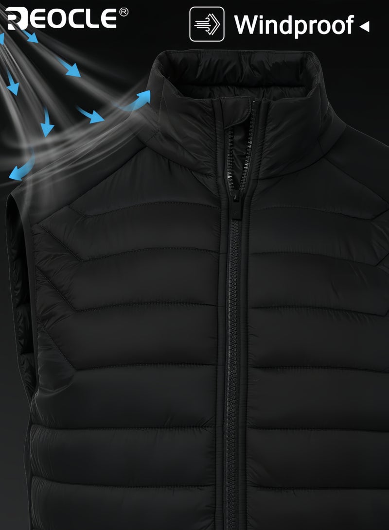 ريوكل سترة خفيفة الوزن للرجال مع بطانة رقيقة من الفليس وتصميم ياقة واقفة سترة دافئة بارتداء متنوع مع راحة متعددة الطبقات - Image 4