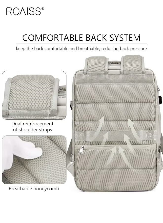 roaiss Carry-On Luggage Backpack Unisex Backpack with External Charging Interface, Wet and Dry Separation, Large Capacity Scientific Compartmentalized Backpack, Travel Backpack, Short-Distance Luggage Bag, Grey - Image 3