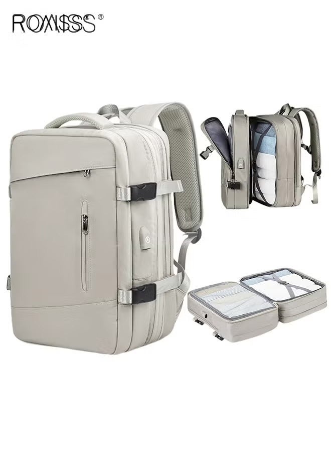 roaiss Carry-On Luggage Backpack Unisex Backpack with External Charging Interface, Wet and Dry Separation, Large Capacity Scientific Compartmentalized Backpack, Travel Backpack, Short-Distance Luggage Bag, Grey - Image 1