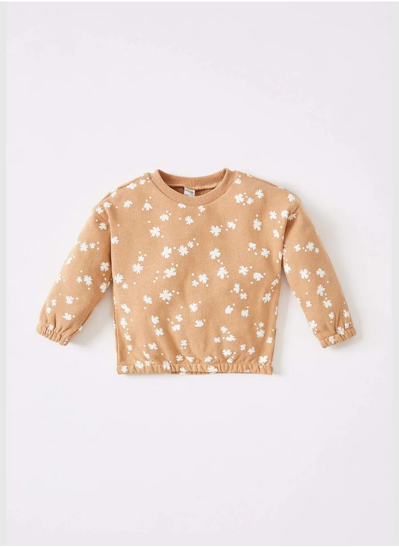 DeFacto Regular Fit Star Print Tie Waist Sweatshirt