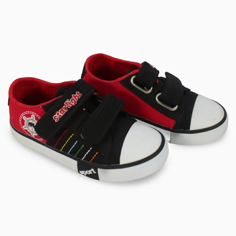 Our kids Boys Canvas Sneakers – Black & Red - Image 1