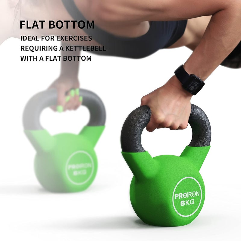 PROIRON Neoprene Coated Kettlebell Weights Solid Cast Iron Kettlebell, Strength Training Kettlebells for Weightlifting, Conditioning, Strength & Core Training - Image 3