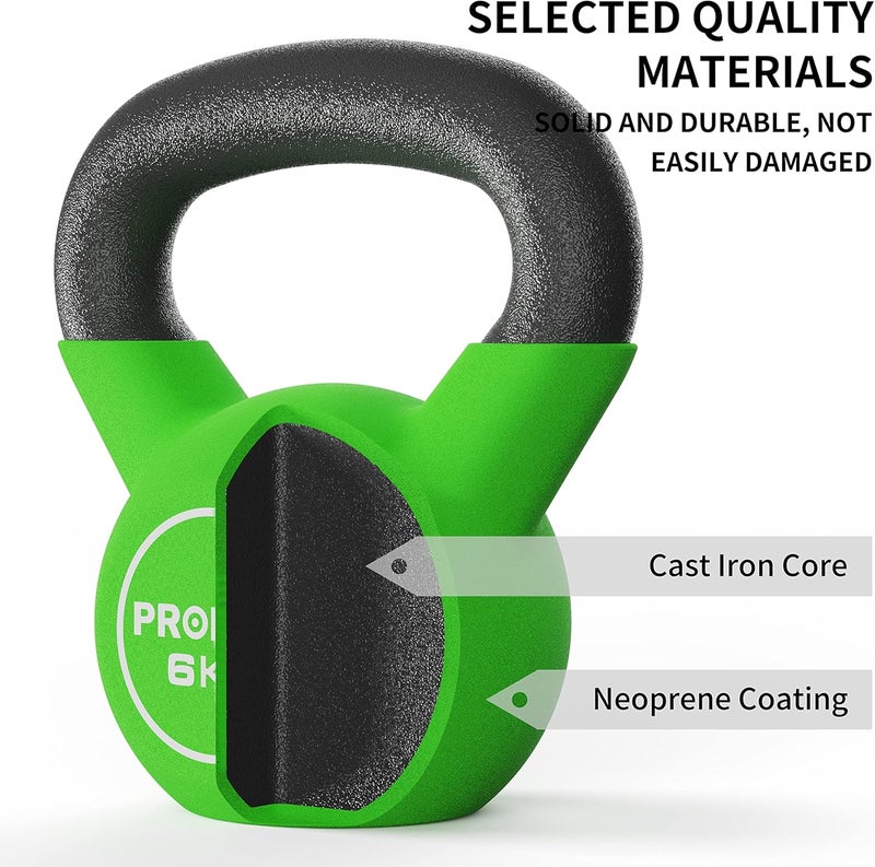 PROIRON Neoprene Coated Kettlebell Weights Solid Cast Iron Kettlebell, Strength Training Kettlebells for Weightlifting, Conditioning, Strength & Core Training - Image 5
