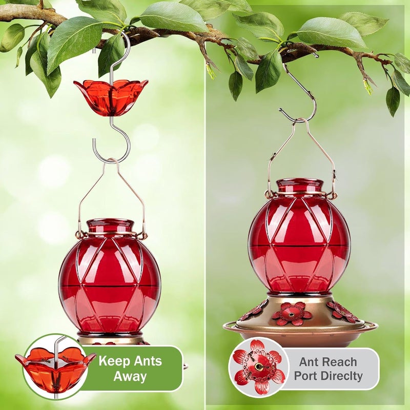 BOLITE Ant Moat for Hummingbird Feeders, 5 Oz Ant Guard with Large Capacity, Hanging Ant Guard for Outdoors, Red Flower Shape, 2 Pack - Image 3