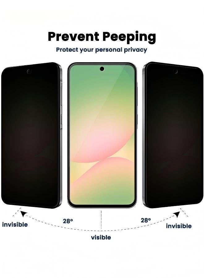 جلاس واقي شاشة الخصوصية لهاتف Samsung Galaxy A56 مع واقي عدسة الكاميرا، [مضاد للتجسس بزاوية 28 درجة] [صلابة 9H] [فتح ببصمة الإصبع] [مضاد للخدش] [خالٍ من الفقاعات] [مناسب للجراب] مجموعة واقي لهاتف Samsung 56 5G مقاس 6.7 بوصة (معلب، قطعتان + قطعتان) - Image 3