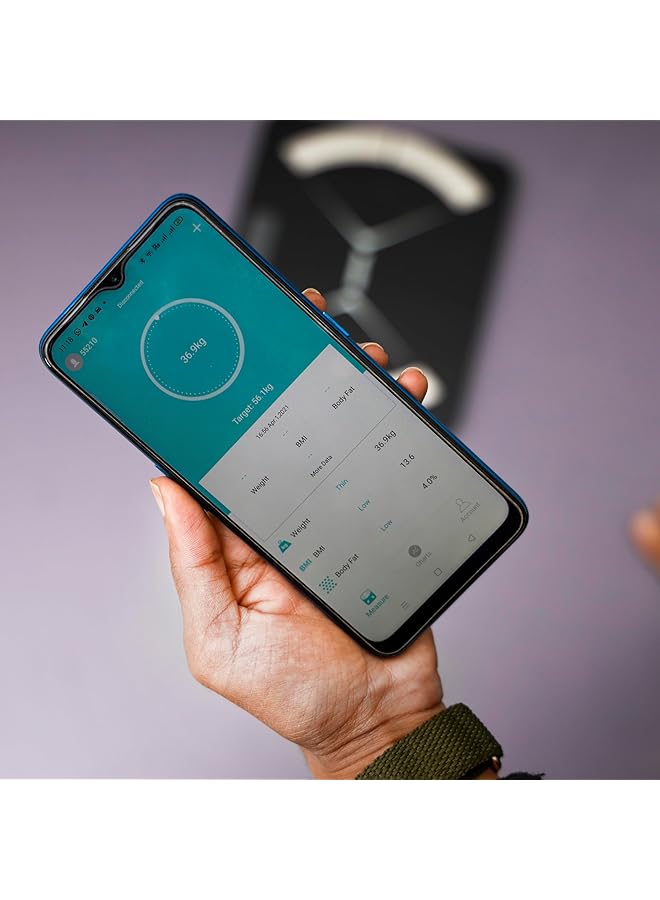 GEEPAS Smart Body Fat Scale Gbs46522 Connects With Android And Ios Tempered Glass Platform And Anti Slip Feet Black - Image 4