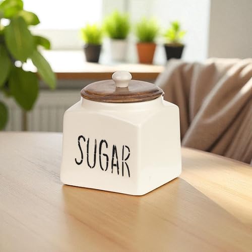ClayStone Tea Sugar Ceramic Container Set of 2 - Handmade Jar for Kitchen Storage with Airtight Lids (Pack of 2) (Tea Suger) - Image 3