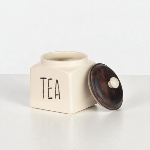 ClayStone Tea Sugar Ceramic Container Set of 2 - Handmade Jar for Kitchen Storage with Airtight Lids (Pack of 2) (Tea Suger) - Image 4