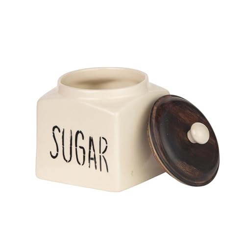 ClayStone Tea Sugar Ceramic Container Set of 2 - Handmade Jar for Kitchen Storage with Airtight Lids (Pack of 2) (Tea Suger) - Image 5