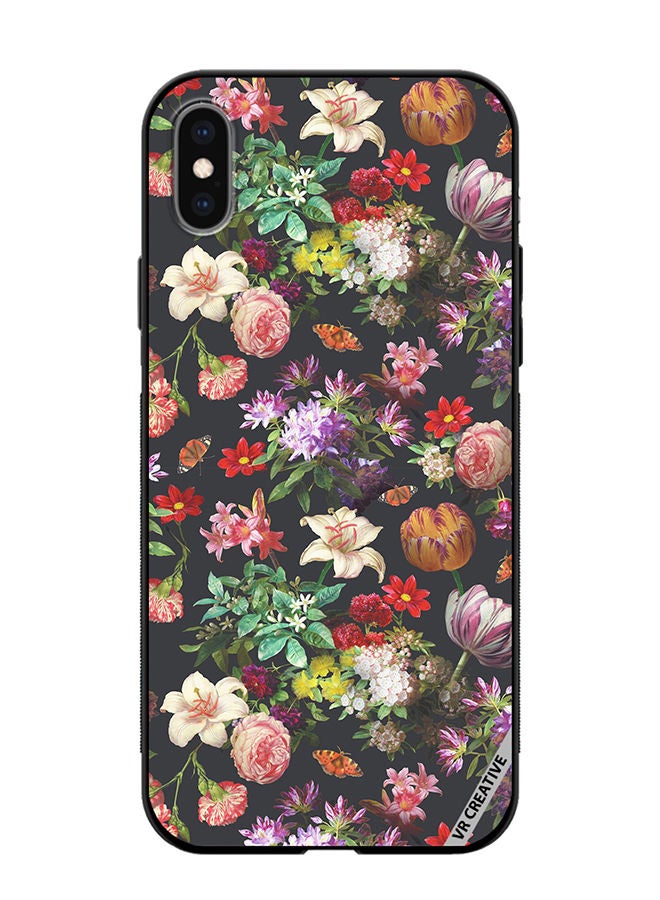 VR CREATIVE Protective Case Cover For Apple iPhone XS Max Vintage Flower Design Multicolour - Image 1