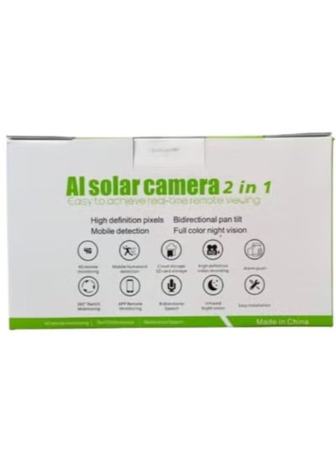 CALUS AI Solar Camera VC12 – 2-in-1 4G Dual Lens Outdoor Security Camera with Full HD Video, Motion Detection, Two-Way Audio, Pan Tilt Control, Full-Color Night Vision & Smart Remote Monitoring – Black & White - Image 2