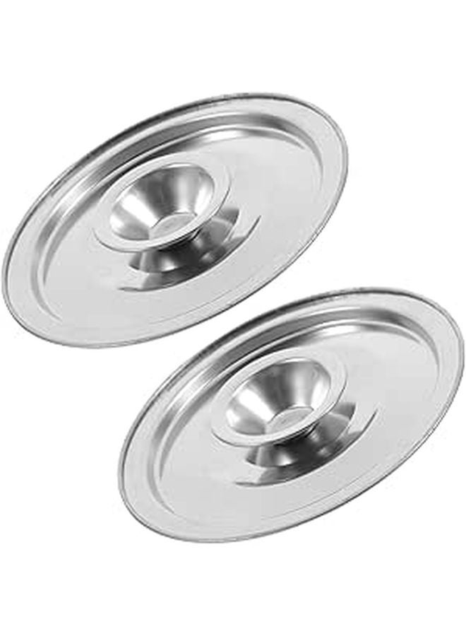 Stainless Steel Grease Pot Cover 2 Pack Reusable Kitchen Accessories Lid - Image 1