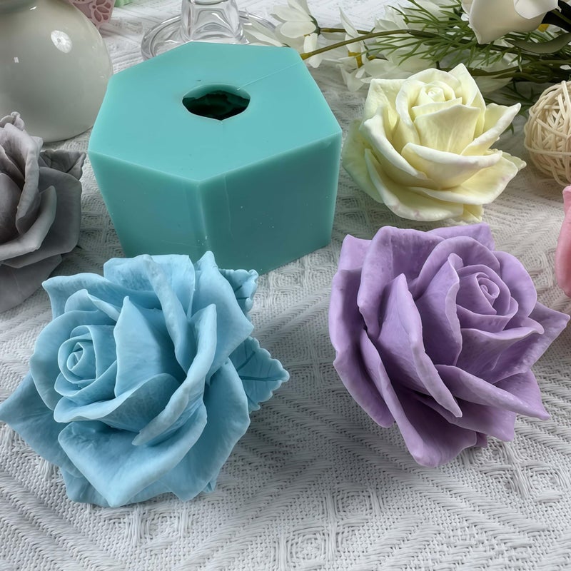 iBest Bloom Rose Flower 3D Silicone Mold for Resin Flower Soap Candle Making DIY Molds Wedding Cake Mold Epoxy Decorating Craft Mould Baking Tools - Image 5
