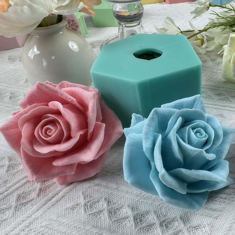 iBest Bloom Rose Flower 3D Silicone Mold for Resin Flower Soap Candle Making DIY Molds Wedding Cake Mold Epoxy Decorating Craft Mould Baking Tools - Image 4