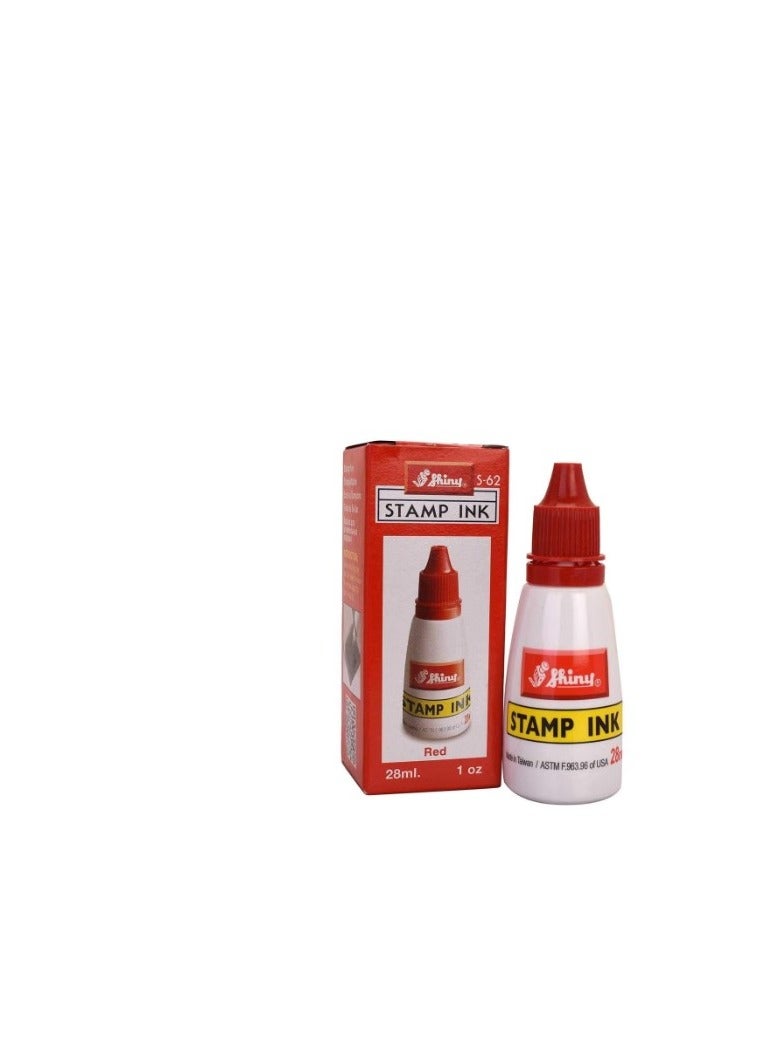 Shiny 28ml Stamp Ink Bottle Red Ink - Image 1