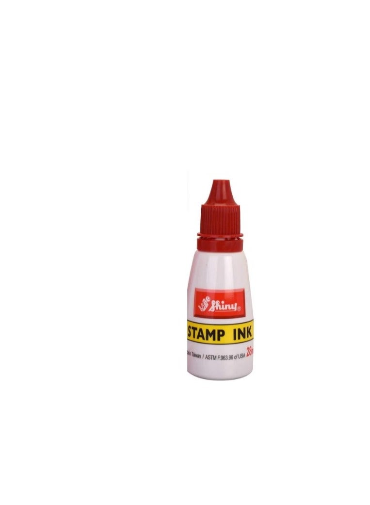 Shiny 28ml Stamp Ink Bottle Red Ink - Image 2