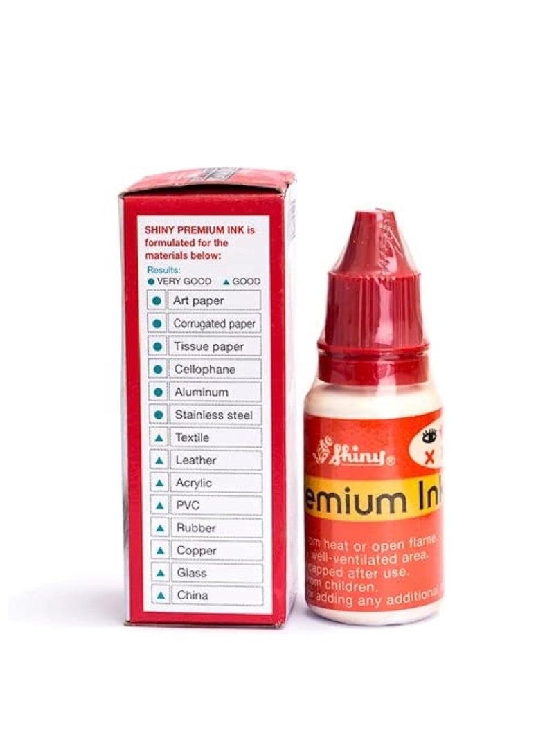 Shiny 28ml Stamp Ink Bottle Red Ink - Image 4