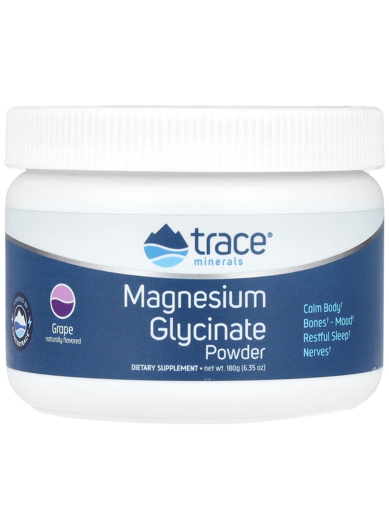 Trace Minerals Magnesium Glycinate Powder, Grape, 6.35 oz (180 g)
