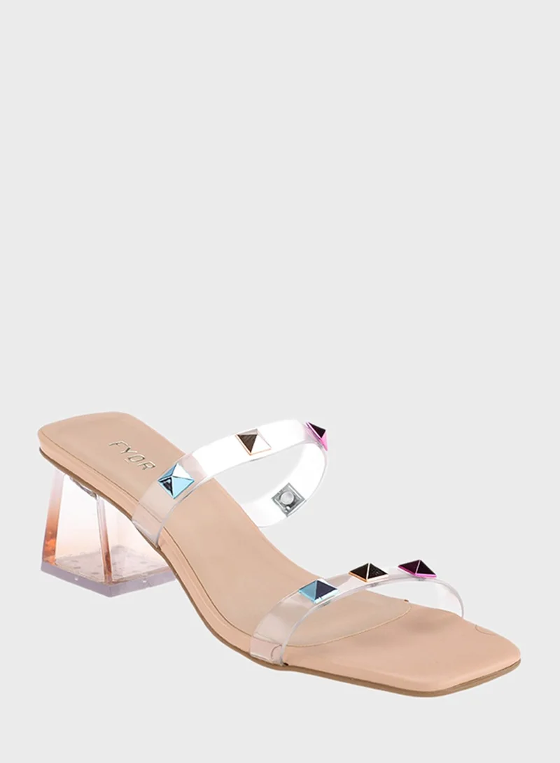FYOR Block Mid Heel Sandals