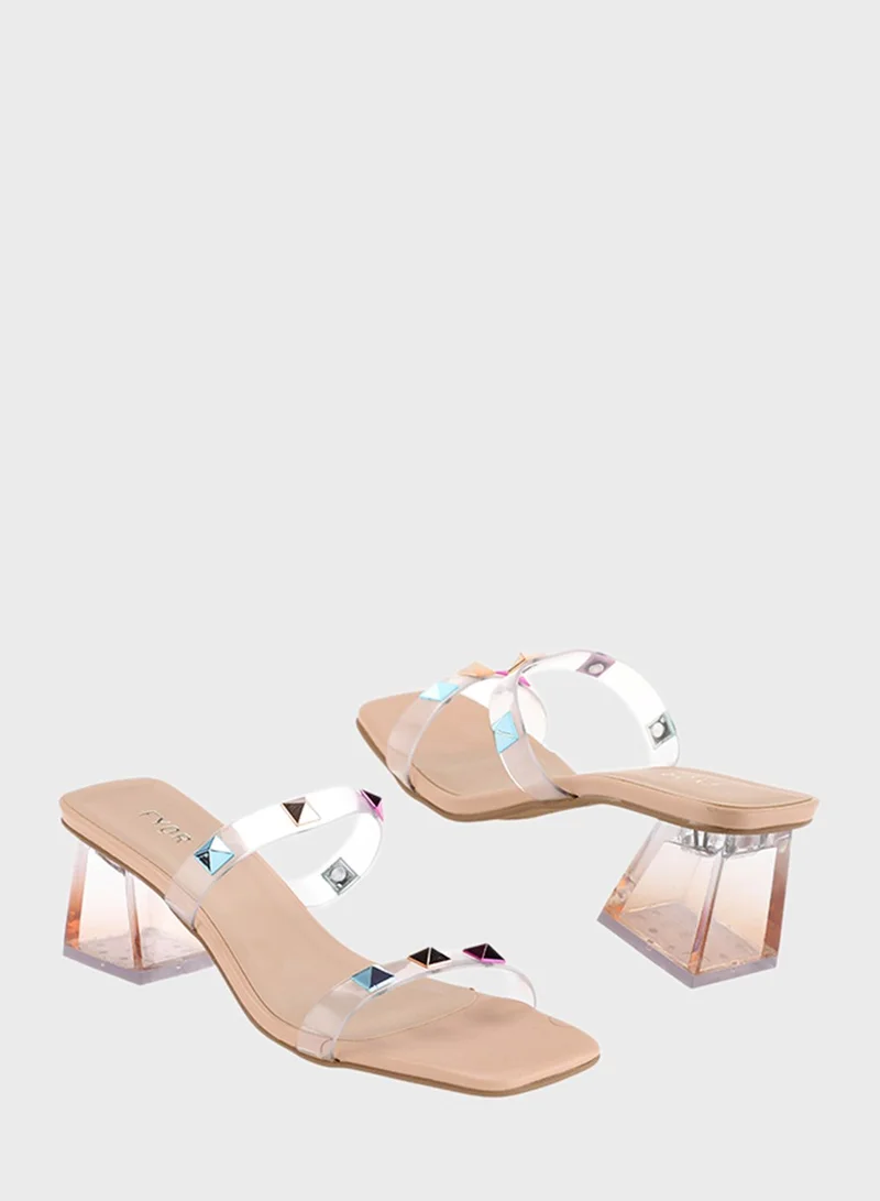 FYOR Block Mid Heel Sandals