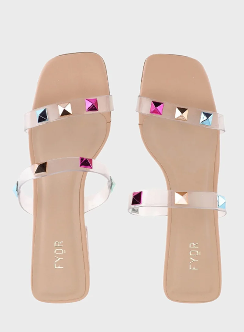 FYOR Block Mid Heel Sandals