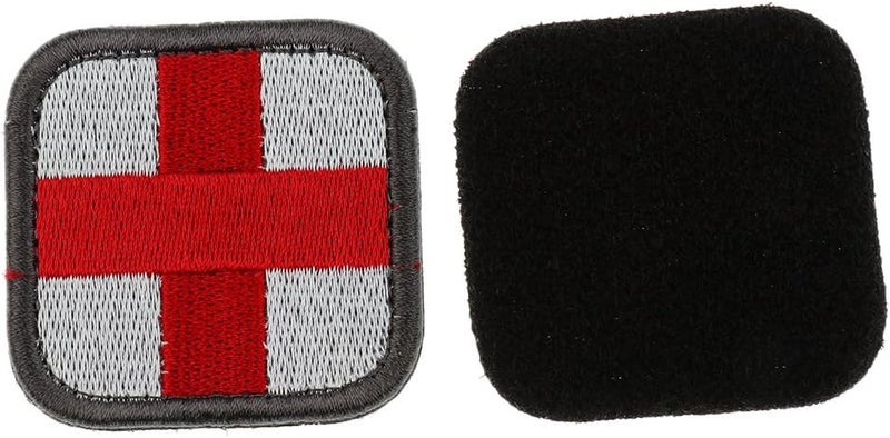 klarako 50 x 50mm Assorted Color Red Cross Medic Patch Hook & Loop Patches Badge Bag Clothing Decorative  White - Image 3