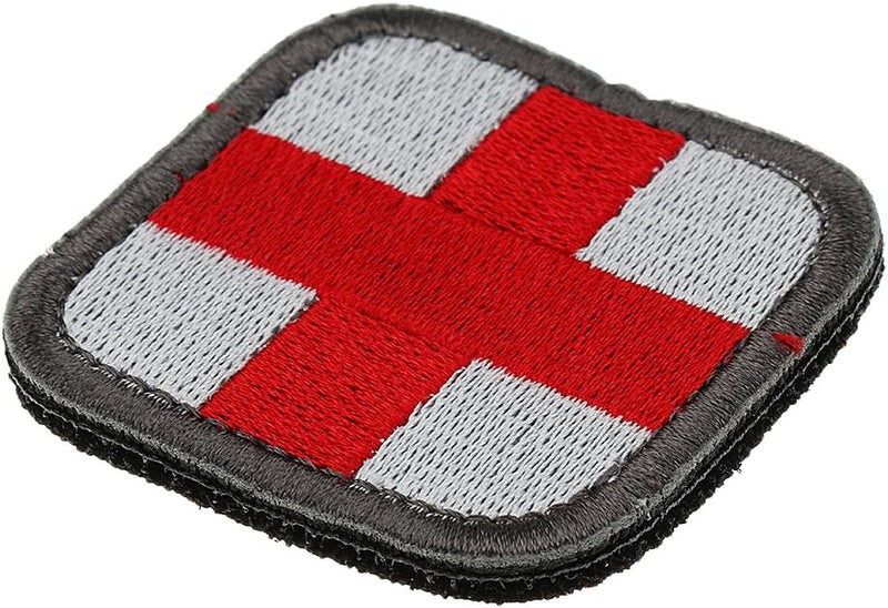 klarako 50 x 50mm Assorted Color Red Cross Medic Patch Hook & Loop Patches Badge Bag Clothing Decorative  White - Image 4