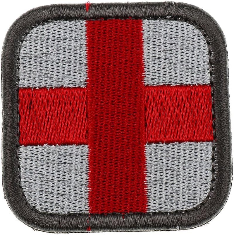 klarako 50 x 50mm Assorted Color Red Cross Medic Patch Hook & Loop Patches Badge Bag Clothing Decorative  White - Image 1