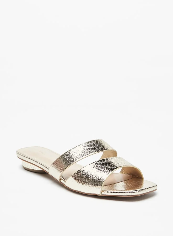 Flora Bella By Shoexpress Women's Textured Slip-On Flat Sandals