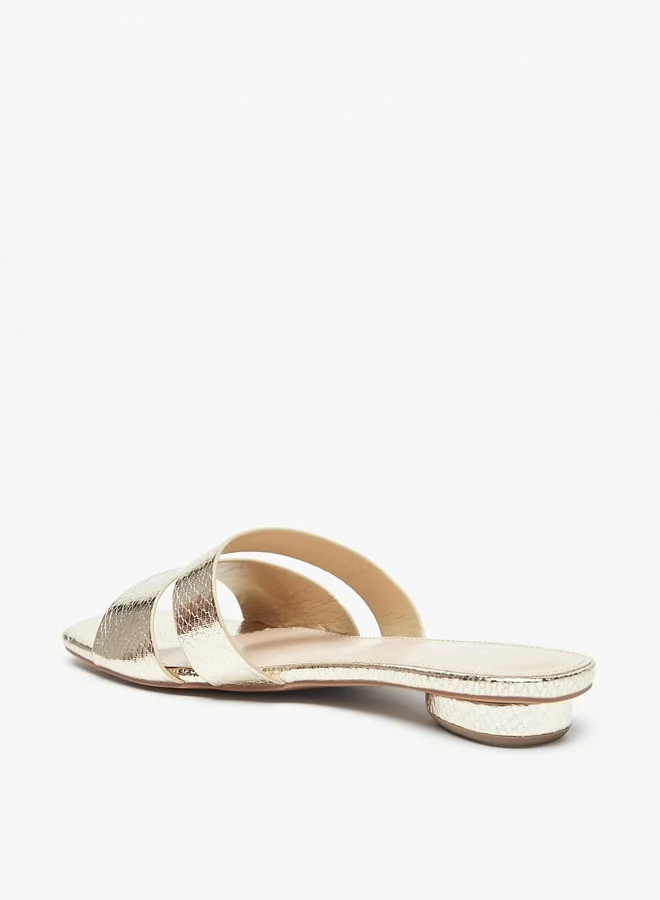 Flora Bella By Shoexpress Women's Textured Slip-On Flat Sandals