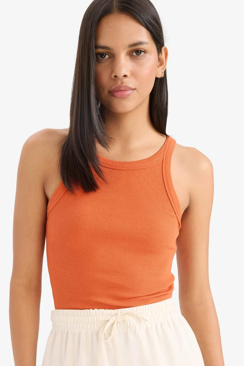 DeFacto Slim Fit Camisole Halter Collar Tank Top