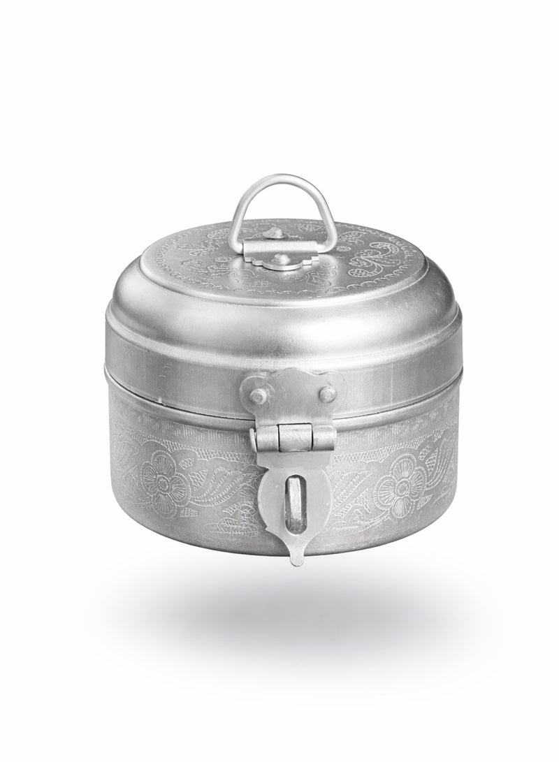 Ayda 4 قطع صناديق تخزين دائرية للفواكه المجففة الحلوة، بخور، صندوق مجوهرات فضي 50 مل - Image 1