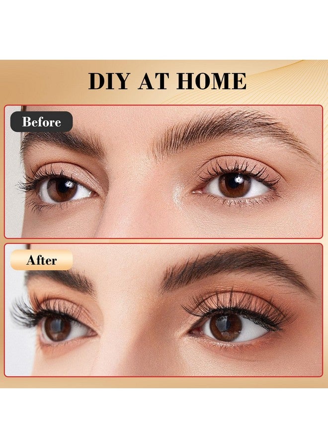 Miuffue Cluster Eyelash Extensions 180 Pcs Cluster Lashes Wispy Diy Individual Lashes Cluster Super Thin Band Eyelash Clusters Soft Mink False Eyelashes Mixed Tray(C-8-16Mix) - Image 2