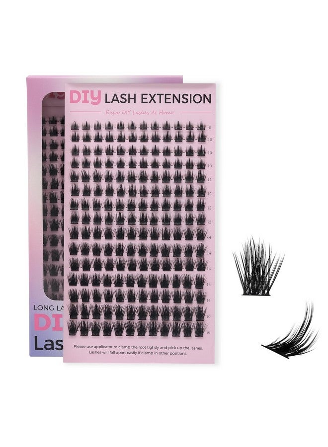 Miuffue Cluster Eyelash Extensions 180 Pcs Cluster Lashes Wispy Diy Individual Lashes Cluster Super Thin Band Eyelash Clusters Soft Mink False Eyelashes Mixed Tray(C-8-16Mix) - Image 1