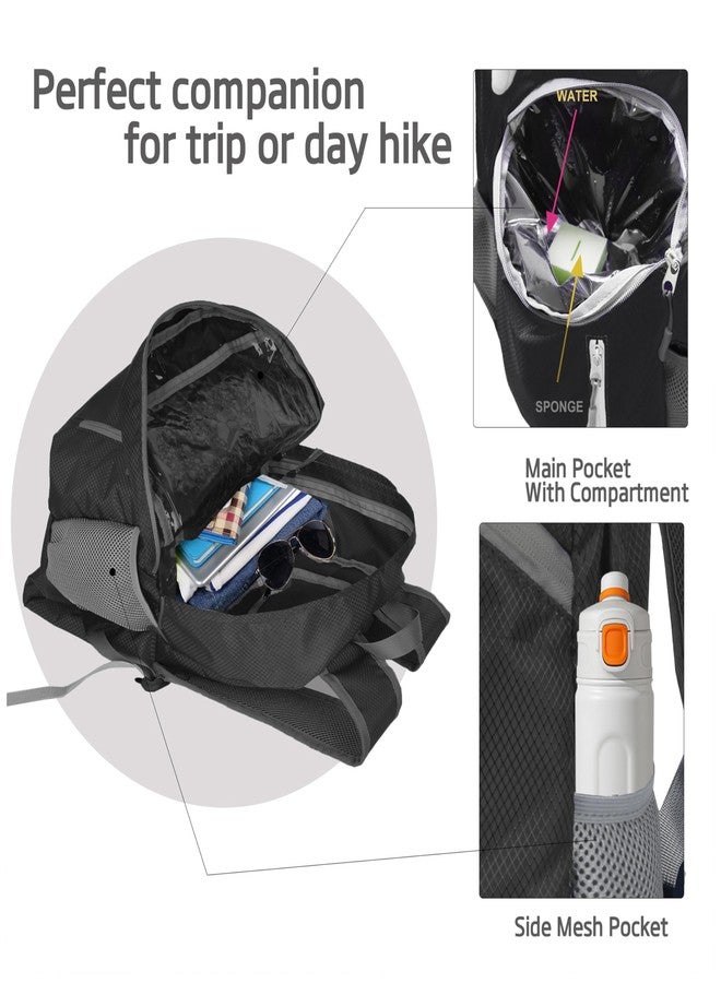 BEMYGREENBAG 35L Foldable Waterproof Backpack For Outdoor Sports With Inside Wet Clothes Compartment Packable For Multiple Uses Ultra Lightweight Ideal For Hiking Men And Women Travel(Black) - Image 3